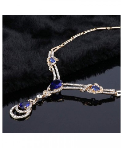 Women's CZ Crystal Zircon Teardrop Necklace Earrings Prom Bridal Wedding Accessories Jewelry Set And Boxes Blue $9.19 Jewelry...