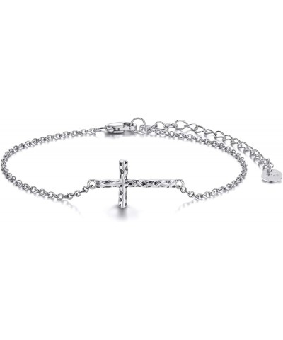 Cross Bracelet 925 Sterling Silver Origami Cross Bracelet Jewelry Gifts for Women Girls Irregular $19.03 Bracelets