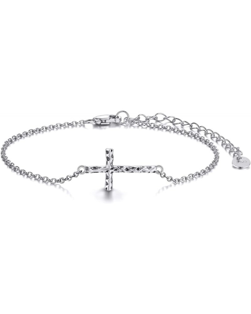 Cross Bracelet 925 Sterling Silver Origami Cross Bracelet Jewelry Gifts for Women Girls Irregular $19.03 Bracelets