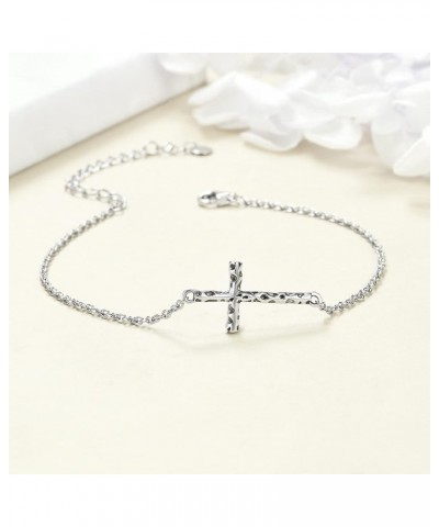 Cross Bracelet 925 Sterling Silver Origami Cross Bracelet Jewelry Gifts for Women Girls Irregular $19.03 Bracelets