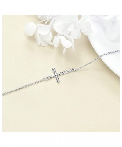 Cross Bracelet 925 Sterling Silver Origami Cross Bracelet Jewelry Gifts for Women Girls Irregular $19.03 Bracelets