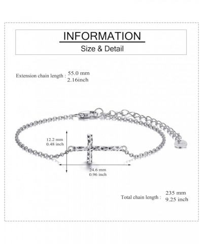 Cross Bracelet 925 Sterling Silver Origami Cross Bracelet Jewelry Gifts for Women Girls Irregular $19.03 Bracelets