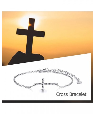 Cross Bracelet 925 Sterling Silver Origami Cross Bracelet Jewelry Gifts for Women Girls Irregular $19.03 Bracelets