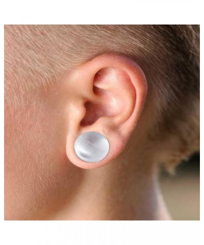 Pair of Light Gray Cat Eyes Stone Double Flare Concave Stone Ear Plugs Expander Gauges 2ga - 1 inch E606 13/16 Inch(20mm) $10...