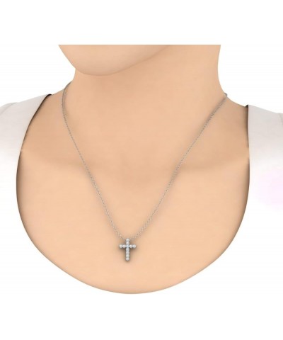 1/2 to 1 Carat Diamond Cross Pendant Necklace in 14K Gold (With Silver Chain) White Gold 1.0 carats $134.30 Necklaces