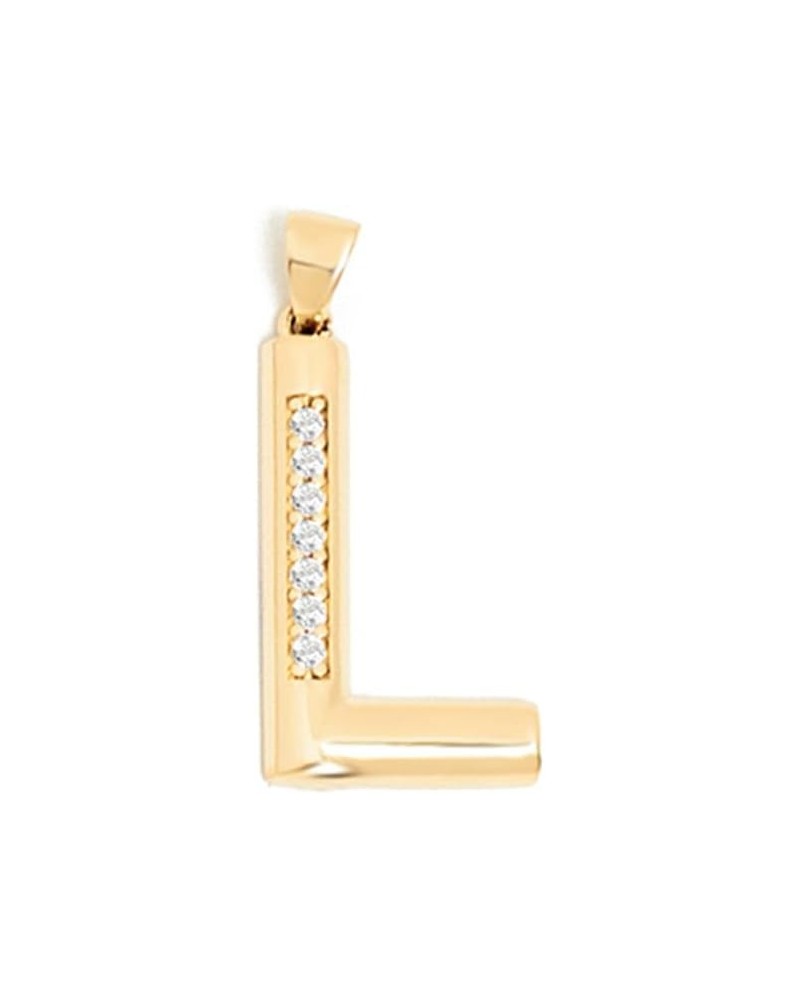 14K Gold Initial Pendant for Women | Alphabet Letter Charms, A-Z, All Letters, Cubic Zirconia L $71.82 Pendants