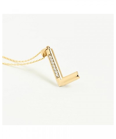 14K Gold Initial Pendant for Women | Alphabet Letter Charms, A-Z, All Letters, Cubic Zirconia L $71.82 Pendants