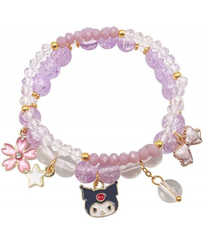 Kawaii Bracelets Crystal Beads Bracelet Set Cute Cartoon Elastic Beaded Pearl Bracelets Jewelry for Girls Women Bff Friendshi...