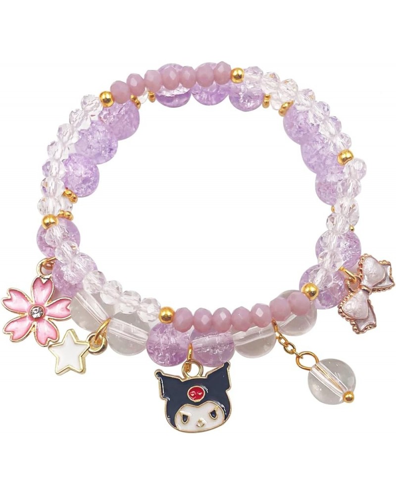 Kawaii Bracelets Crystal Beads Bracelet Set Cute Cartoon Elastic Beaded Pearl Bracelets Jewelry for Girls Women Bff Friendshi...