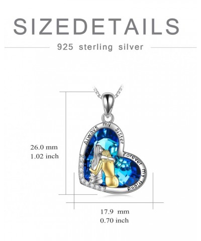 Sister Birthday Gifts from Sister /Brother 2/3 /4/5 Sisters Necklace Sterling Silver Crystal Abalone Shell Sister Necklaces G...