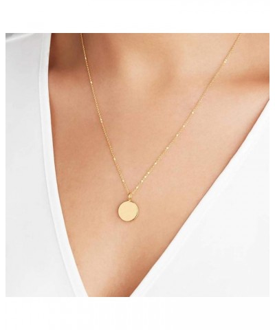 Dainty Bar Necklace for Women,Gold/Silver Cute Delicate Disc Necklcace,Trendy Elegant Dot Fashion Necklace gold disc $10.82 N...