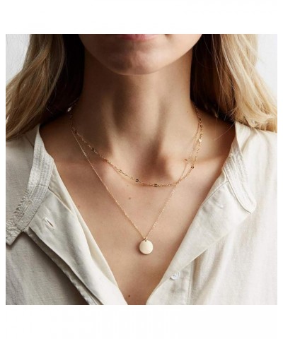 Dainty Bar Necklace for Women,Gold/Silver Cute Delicate Disc Necklcace,Trendy Elegant Dot Fashion Necklace gold disc $10.82 N...