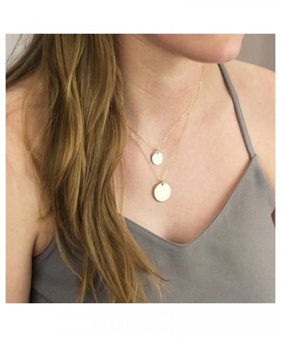 Dainty Bar Necklace for Women,Gold/Silver Cute Delicate Disc Necklcace,Trendy Elegant Dot Fashion Necklace gold disc $10.82 N...