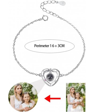 Personalized Picture Bracelet for Women Custom Round Bracelets with Photos Adjustable Bracelet Jewelry 925 Sterling Silver Di...