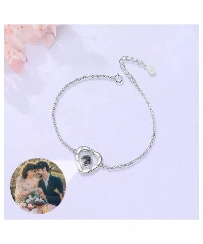 Personalized Picture Bracelet for Women Custom Round Bracelets with Photos Adjustable Bracelet Jewelry 925 Sterling Silver Di...