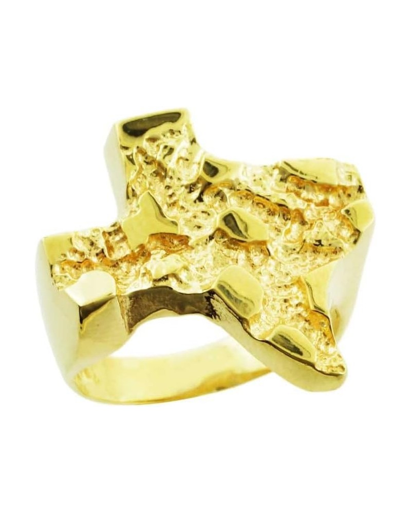 10K and 14K Gold Medium Texas Nugget Ring Available in Yellow and White Gold with multiple ring sizes A. 14K Yellow Gold $94....