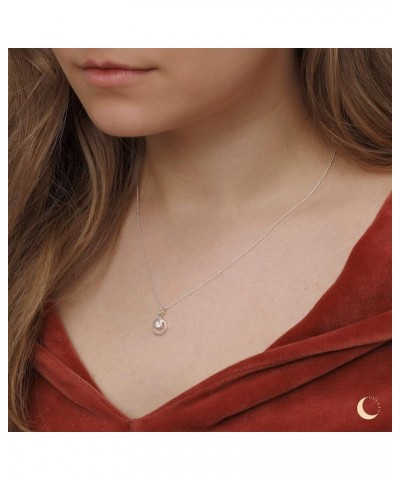 Lumini Women 925 Sterling Silver Simulated Birthstone Pendant Necklace 04. April - Simulated Diamond $17.09 Necklaces