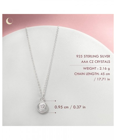 Lumini Women 925 Sterling Silver Simulated Birthstone Pendant Necklace 04. April - Simulated Diamond $17.09 Necklaces