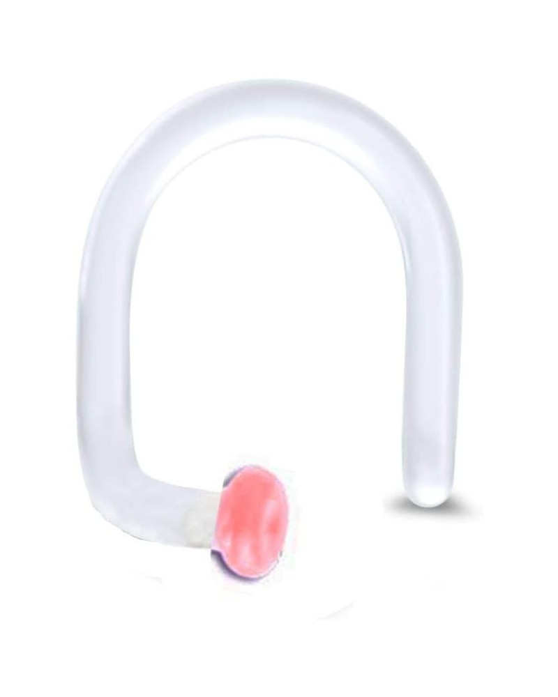 Bioflex Labret Style Nose Stud Retainer Skin Colored or Clear 2mm Flat Disc Peach-18G-Screw $10.59 Body Jewelry