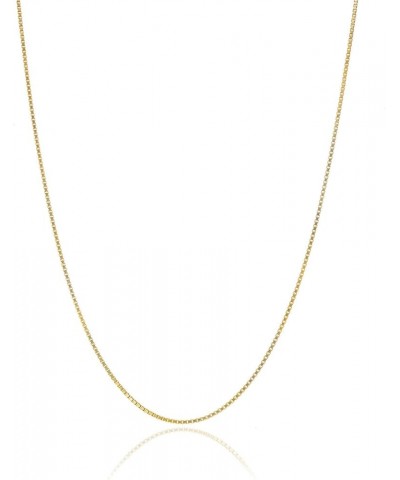 18K Gold over Sterling Silver .8mm Thin Italian Box Chain Necklace for Women and Men, Sizes 14" - 40 15 inch $16.03 Necklaces