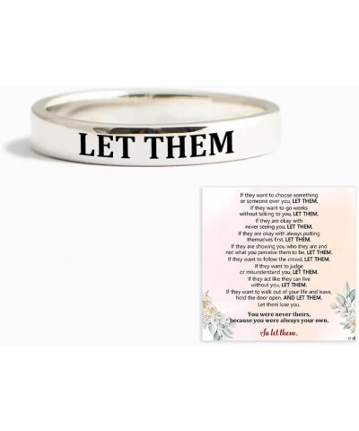Let Them Ring, To Sorority Sisters Best Friends, Stainless Steel Stackable Ring for Women, Inspirational Motivational Friends...