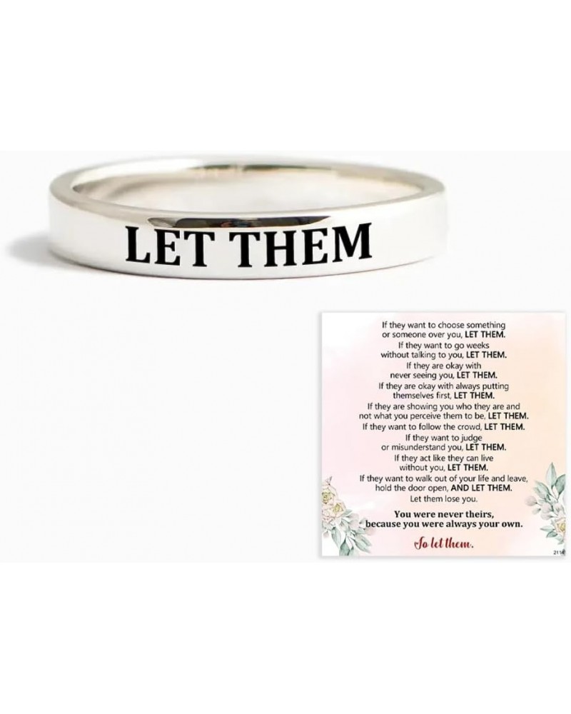 Let Them Ring, To Sorority Sisters Best Friends, Stainless Steel Stackable Ring for Women, Inspirational Motivational Friends...