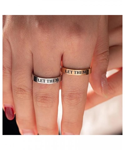 Let Them Ring, To Sorority Sisters Best Friends, Stainless Steel Stackable Ring for Women, Inspirational Motivational Friends...