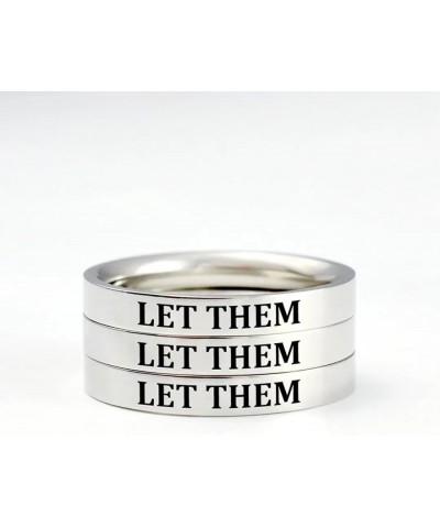 Let Them Ring, To Sorority Sisters Best Friends, Stainless Steel Stackable Ring for Women, Inspirational Motivational Friends...