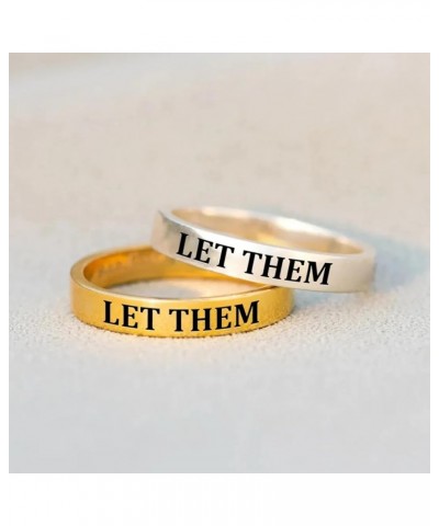 Let Them Ring, To Sorority Sisters Best Friends, Stainless Steel Stackable Ring for Women, Inspirational Motivational Friends...