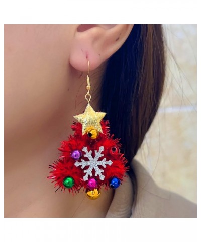 Christmas Tree Earrings for Women Girls Colorful Xmas Elk Drop Earrings Handmade Red Green Festive Holiday Earring Christmas ...