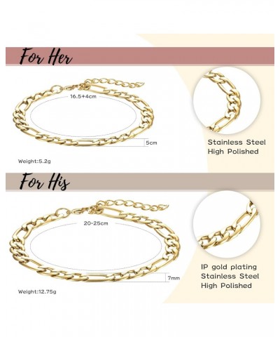 Boyfriend and Girlfriend Bracelet, Gold Bracelet Set Gift for Couple Lover Him and Her Idea $9.17 Bracelets