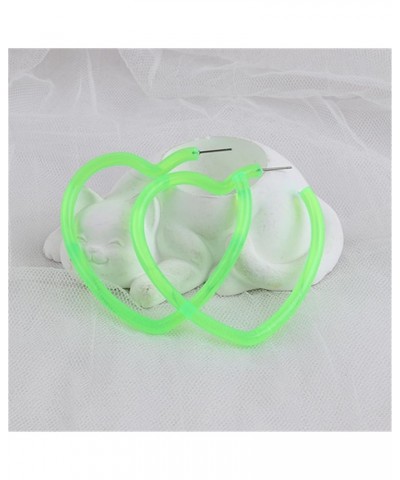 80 90s Retro Neon Earrings Colorful Big Retro Star Heart C Hoop earrings For Women Candy Color Acrylic Hoop Earrings Exaggera...