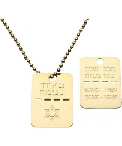 Gold Plated Bring Them Home Now Two Sides Tag Handmade Necklace Jewelry Women Men Unisex Chain Israel military necklace I Sta...