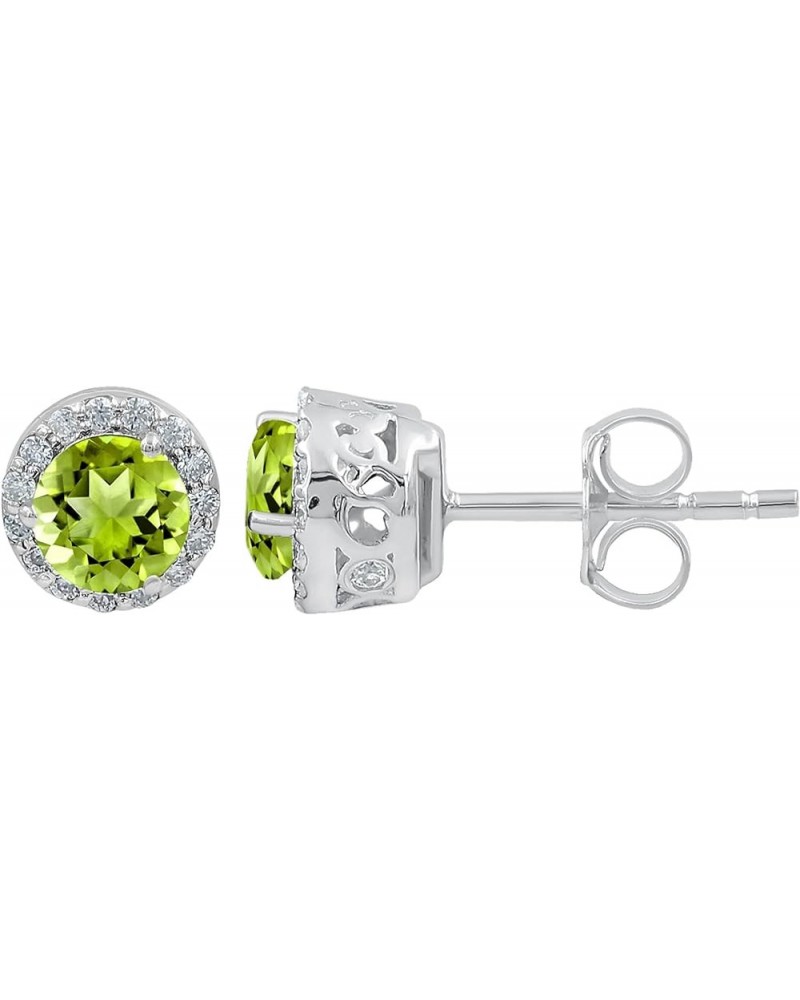 0.22ct Moissanite Earrings,Gemstone Stud Earrings For Women,Post Earrings For Women, Peridot $14.55 Earrings