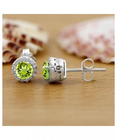 0.22ct Moissanite Earrings,Gemstone Stud Earrings For Women,Post Earrings For Women, Peridot $14.55 Earrings