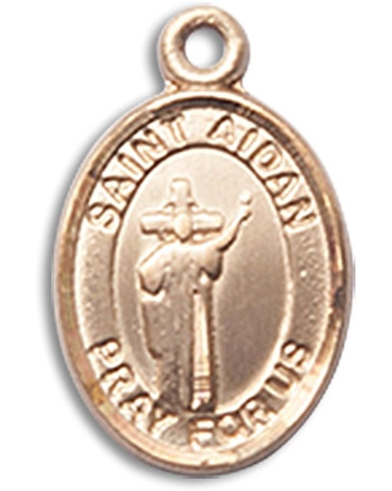 14 Karat Gold Catholic Patron Saint Medal Petite Charm Pendant, 1/2 Inch Saint Aidan of Lindesfarne $100.58 Pendants