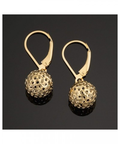 Real 14k Yellow Gold White Gold or Rose Gold Filigree Ball Earrings Minimalist Jewelry for Women Yellow Gold $61.50 Earrings