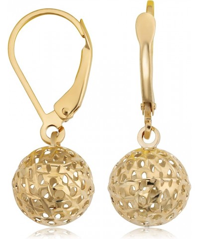 Real 14k Yellow Gold White Gold or Rose Gold Filigree Ball Earrings Minimalist Jewelry for Women Yellow Gold $61.50 Earrings