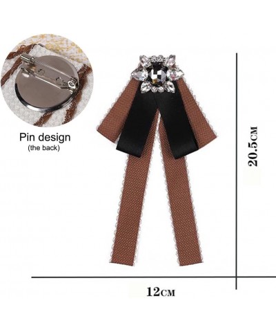 Chic Ribbon Bow brooch pins Cute Rhinestone Bow Tie Brooch Neck Tie for Working Party Accessories Pre-Tied for Girl Women Bro...