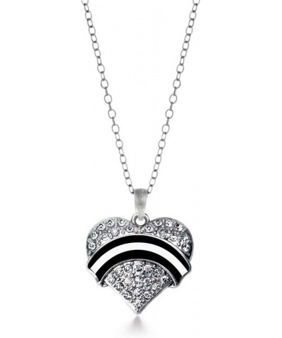 Silver Pave Heart Charm 18 Inch Necklace with Cubic Zirconia Jewelry EMS Support $10.99 Necklaces