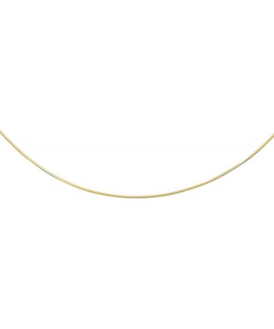 14K Rose, White or Yellow Solid Gold Round Omega 1.5mm Chain Snake Necklace w/Screw-Off-Lock 18.0 Inches Yellow Gold $217.36 ...