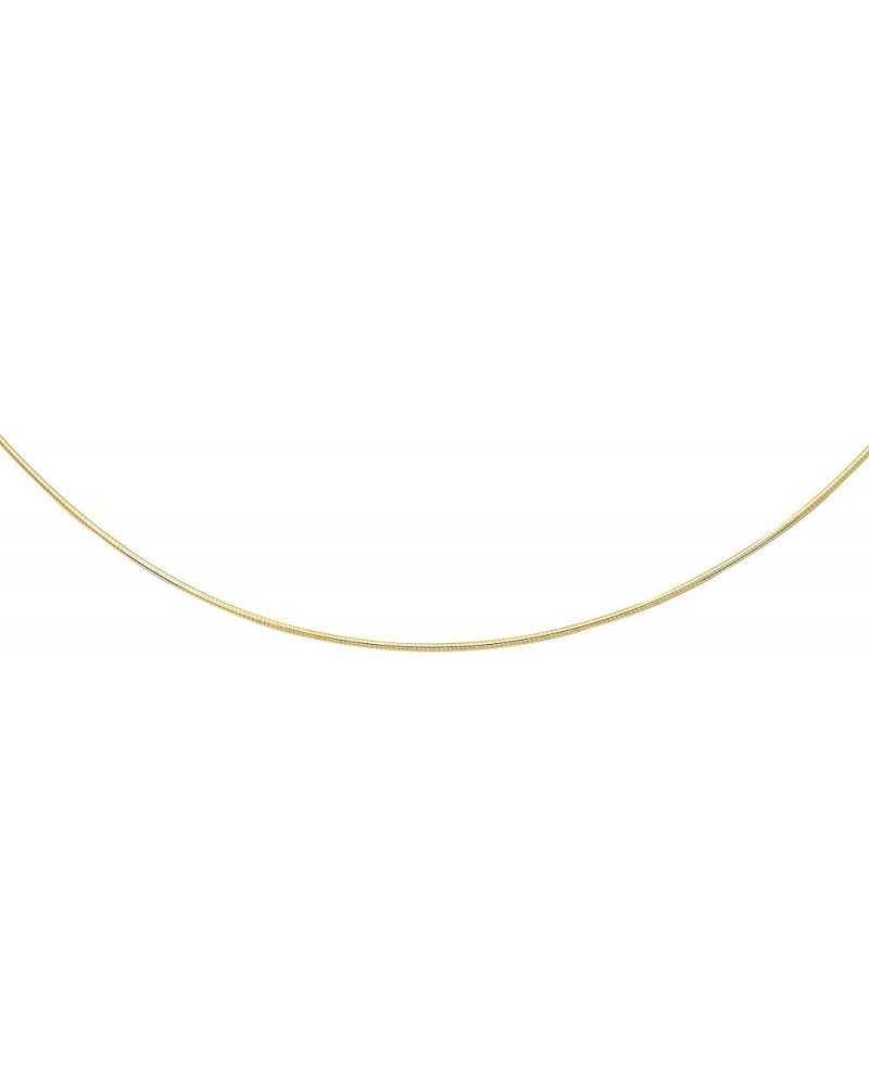 14K Rose, White or Yellow Solid Gold Round Omega 1.5mm Chain Snake Necklace w/Screw-Off-Lock 18.0 Inches Yellow Gold $217.36 ...