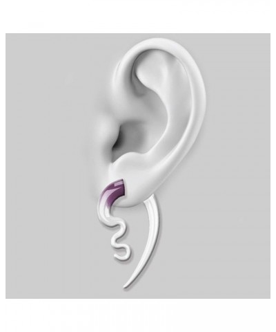 2PC Glass Ear Tapers Plugs 4G-14mm Handmade Hanger Gauges Piercing Jewelry Set 2G (6mm), Purple White $10.82 Body Jewelry