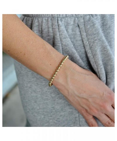 14kt Gold Filled Bracelet, 5mm Beads, Stretch and Stackable, Hand Made in USA 8.0 Inches $20.62 Bracelets