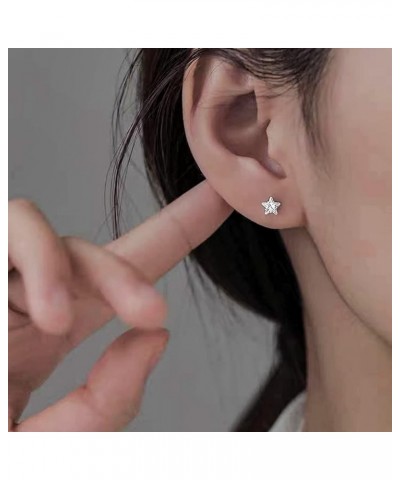 Cubic Zirconia Earrings Studs: Flat Back Stud Earrings for Women Hypoallergenic Surgical Stainless Steel Heart/Star CZ Stud E...