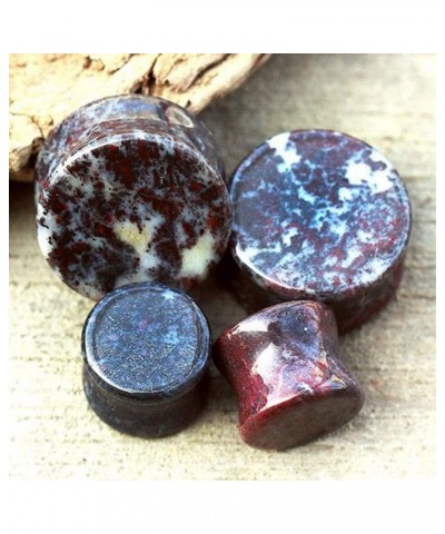 Natural Chicken Blood Stone Saddle Plug 1 $10.39 Body Jewelry