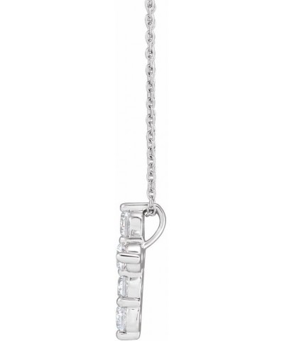 14k White Gold 1 CTW Lab-Grown Diamond Cross 18" Necklace Stunning Design $320.27 Necklaces