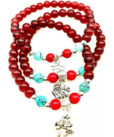 Charm Pendant Element Combination Adjustable Bracelet, Women Girls Birthday Gift Wrist Decoration Red $7.19 Bracelets