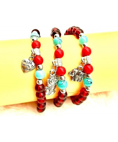 Charm Pendant Element Combination Adjustable Bracelet, Women Girls Birthday Gift Wrist Decoration Red $7.19 Bracelets