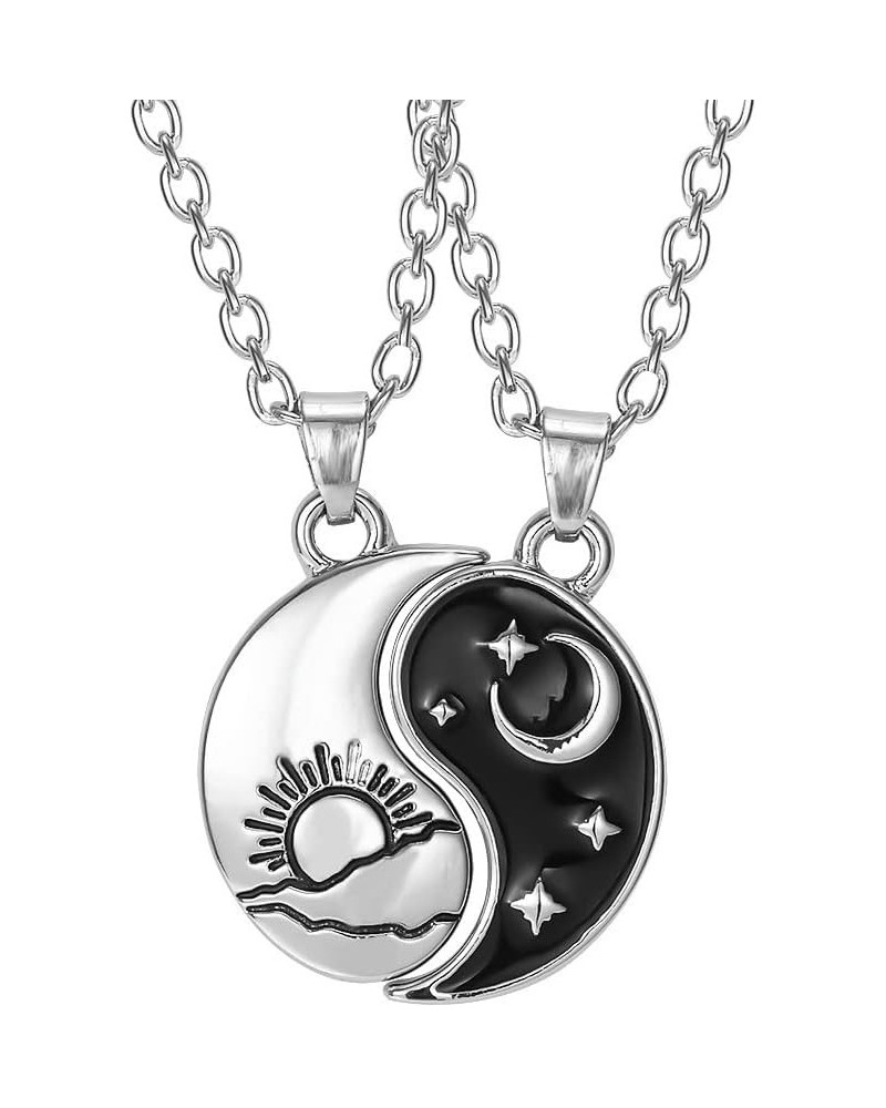 Yinyang Pendant Necklace for Women Mens Stainless Steel Bff Couples Chain Girls Boys Personalized Matching Puzzle Diagrams Be...